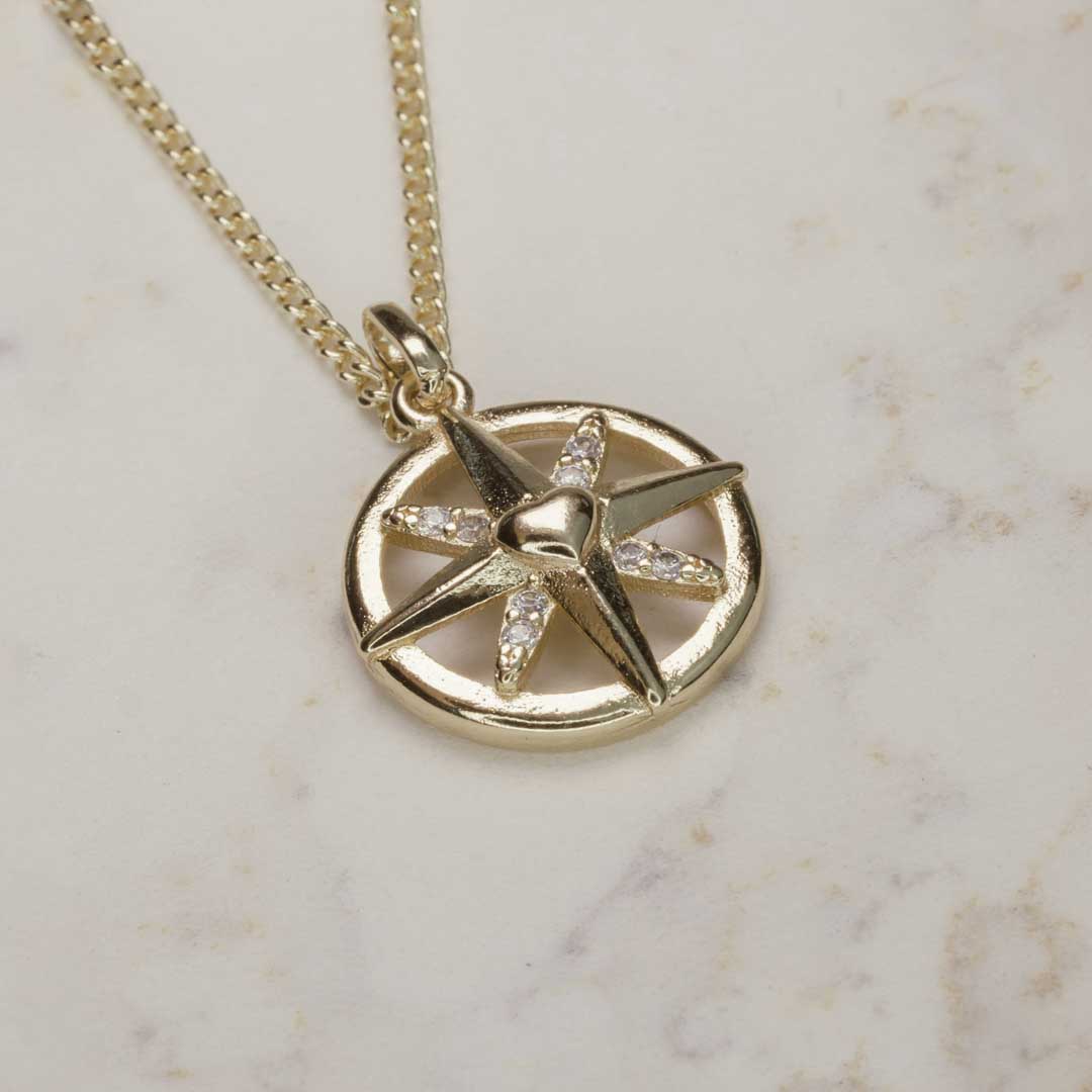 DIJE ROSA DE LOS VIENTOS CORAZÓN