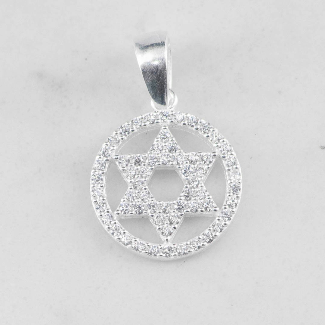 DIJE CIRCULO ESTRELLA DE DAVID CIRCONES