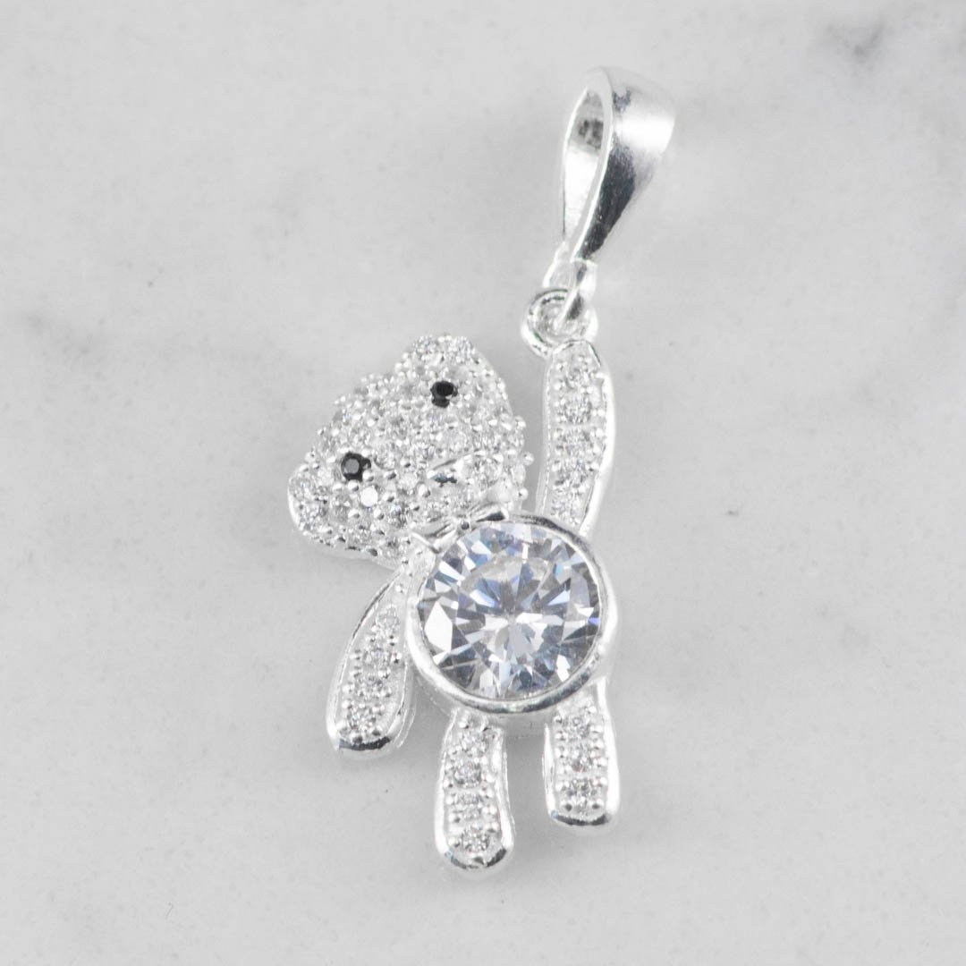 DIJE OSITO COLGANTE CIRCONES CRISTAL