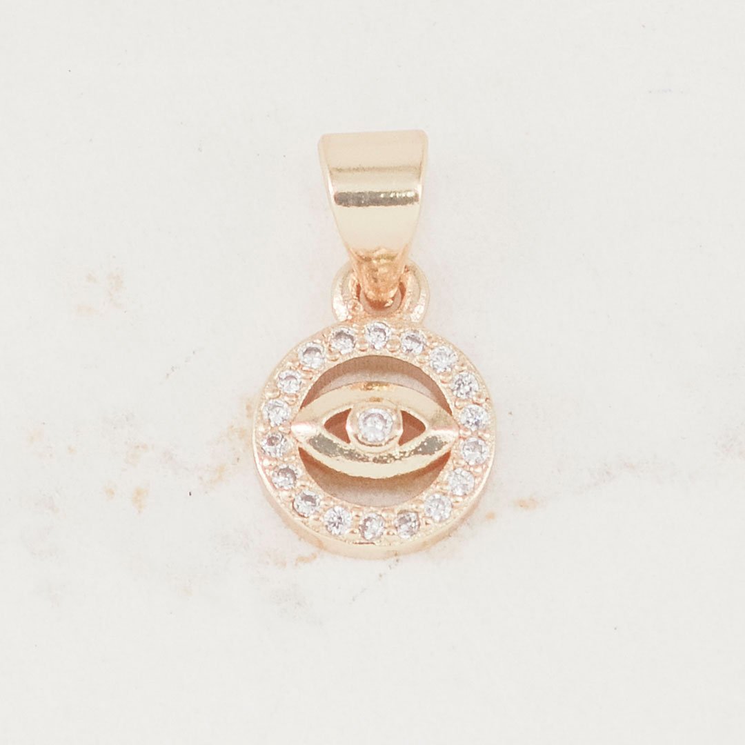 DIJE MEDALLA OJO TURCO CIRCONES