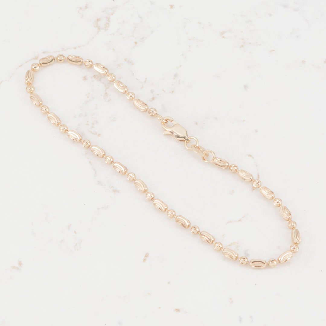 PULSERA BARRIL X BALIN DIAMANTADO 2.5MM-21CM