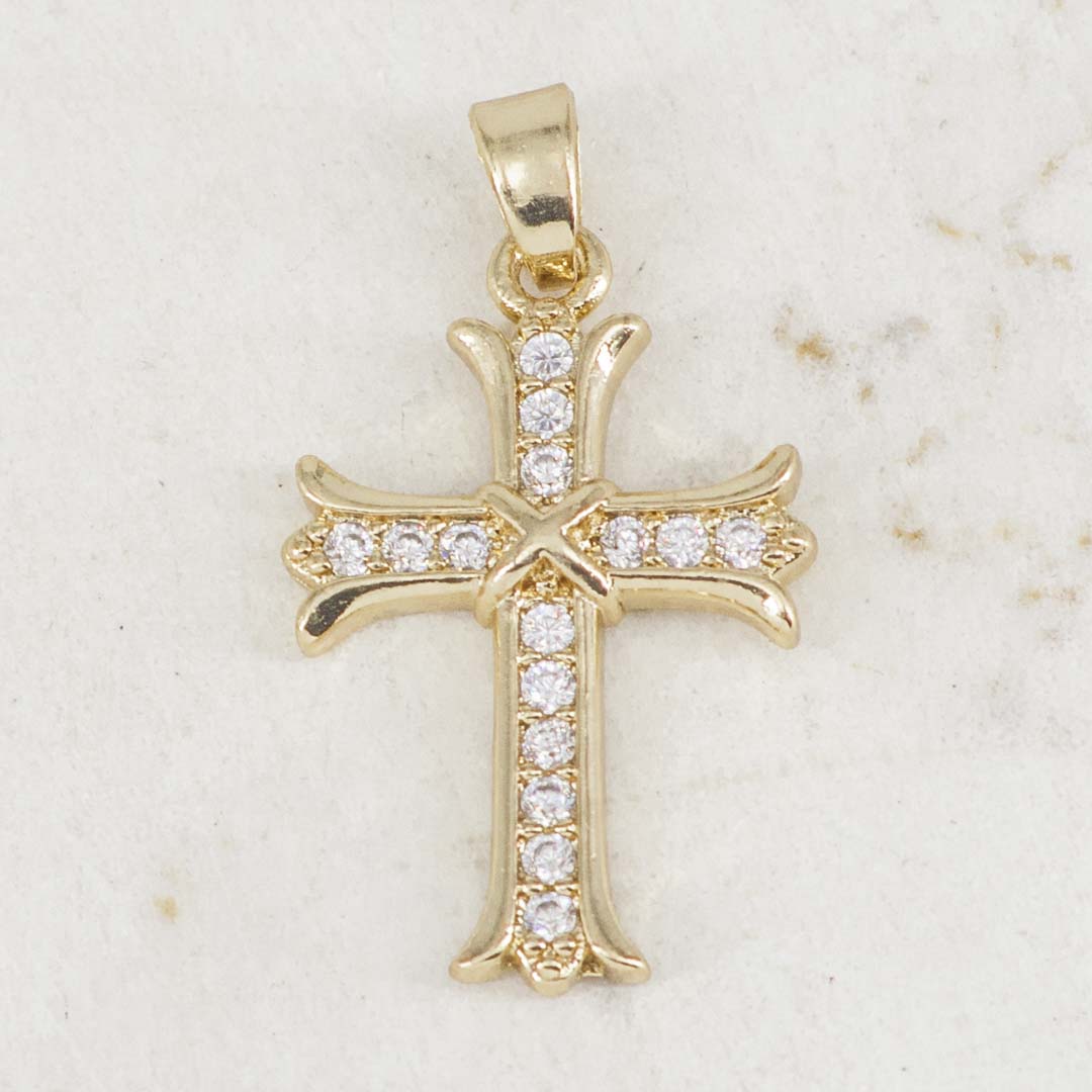 DIJE CRUZ GÓTICA CIRCONES