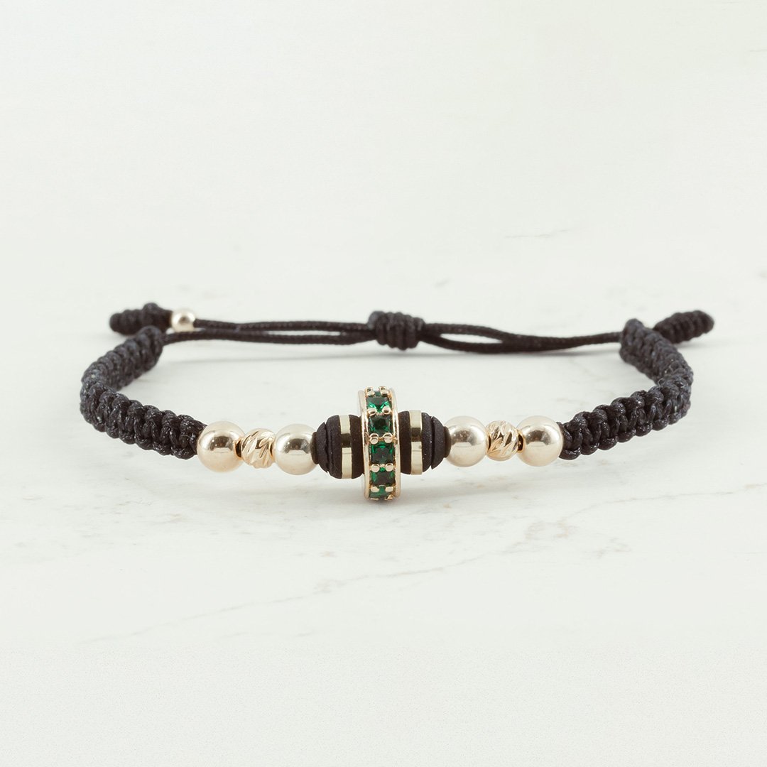 PULSERA TAMBOR ESMERALDA 4 Y 5MM